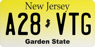 NJ license plate A28VTG