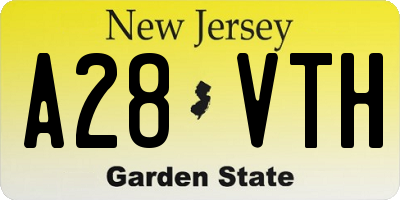 NJ license plate A28VTH