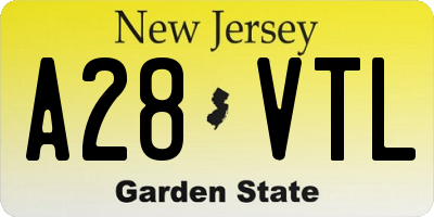 NJ license plate A28VTL