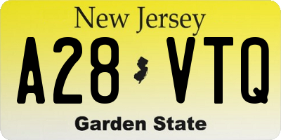 NJ license plate A28VTQ