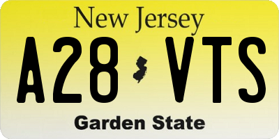 NJ license plate A28VTS