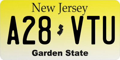 NJ license plate A28VTU