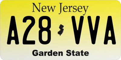 NJ license plate A28VVA