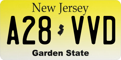 NJ license plate A28VVD