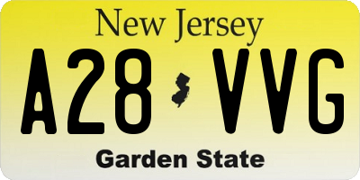 NJ license plate A28VVG