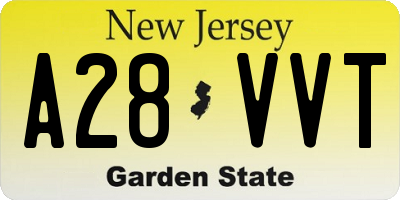 NJ license plate A28VVT