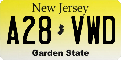 NJ license plate A28VWD