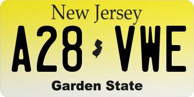 NJ license plate A28VWE