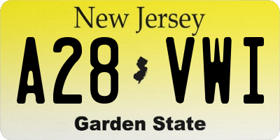 NJ license plate A28VWI