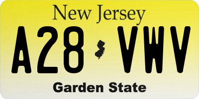 NJ license plate A28VWV
