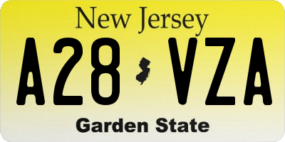 NJ license plate A28VZA