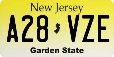 NJ license plate A28VZE