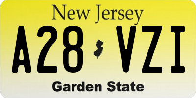 NJ license plate A28VZI