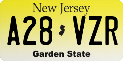 NJ license plate A28VZR