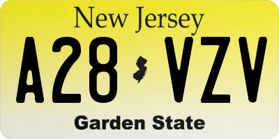 NJ license plate A28VZV