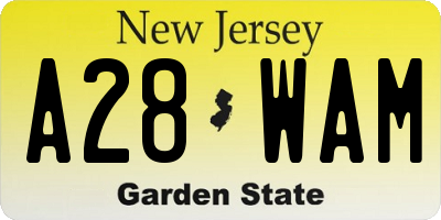 NJ license plate A28WAM
