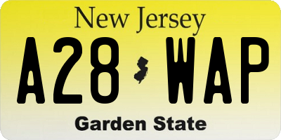 NJ license plate A28WAP