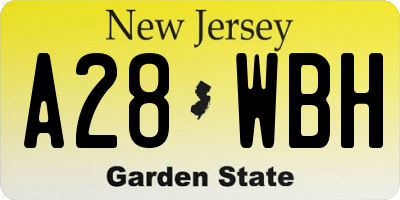 NJ license plate A28WBH