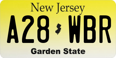 NJ license plate A28WBR
