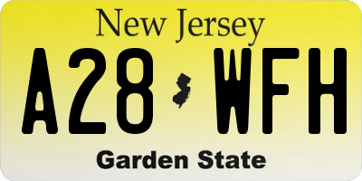 NJ license plate A28WFH