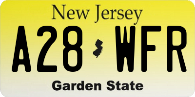 NJ license plate A28WFR