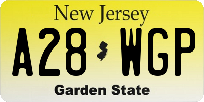 NJ license plate A28WGP