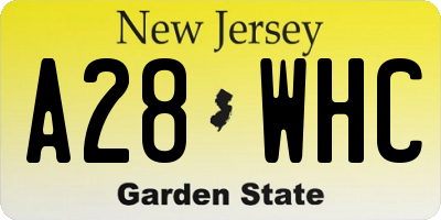 NJ license plate A28WHC