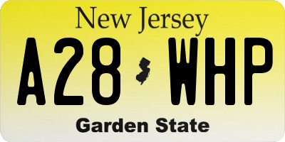 NJ license plate A28WHP
