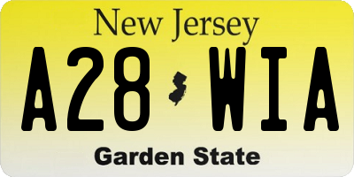 NJ license plate A28WIA