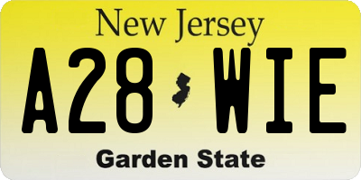 NJ license plate A28WIE