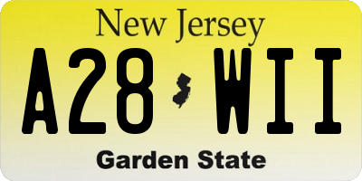 NJ license plate A28WII