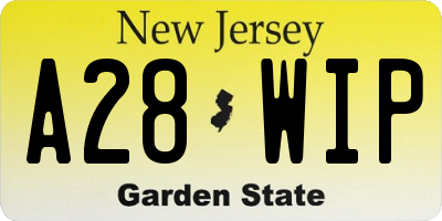 NJ license plate A28WIP