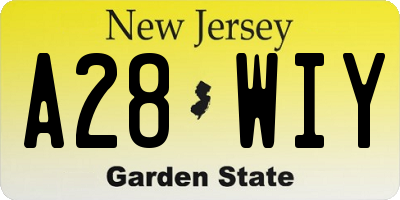 NJ license plate A28WIY
