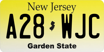 NJ license plate A28WJC