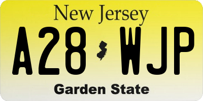 NJ license plate A28WJP