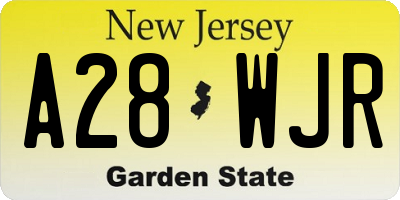 NJ license plate A28WJR