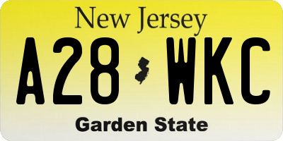 NJ license plate A28WKC