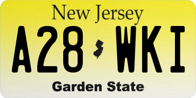 NJ license plate A28WKI