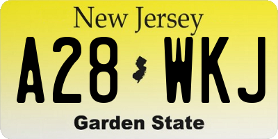 NJ license plate A28WKJ