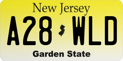 NJ license plate A28WLD