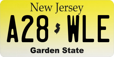 NJ license plate A28WLE