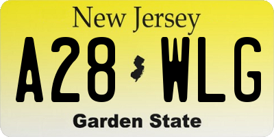 NJ license plate A28WLG