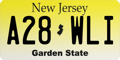 NJ license plate A28WLI