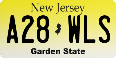 NJ license plate A28WLS