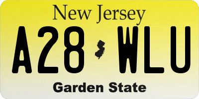 NJ license plate A28WLU