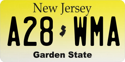 NJ license plate A28WMA