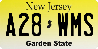 NJ license plate A28WMS
