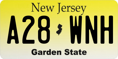 NJ license plate A28WNH