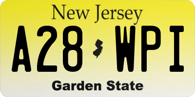 NJ license plate A28WPI
