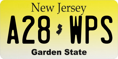 NJ license plate A28WPS